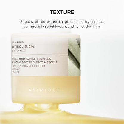 Texture: the bottle in a pool of serum, a stretchy elastic texture with a lightweight, non-sticky finish