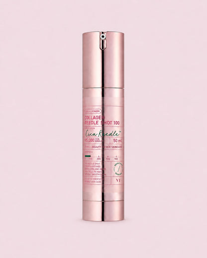 VT Cosmetics Collagen Reedle Shot 100 50ml on a coloured background