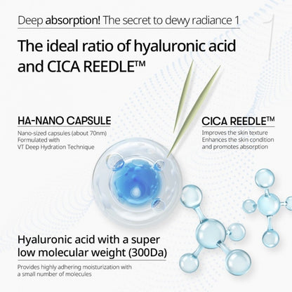 VT Cosmetics Hydrop Reedle Shot 300hL 50ml - Hyaluronic acid and cica reedle