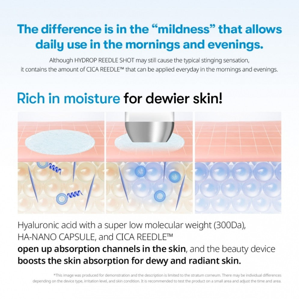 VT Cosmetics Hydrop Reedle Shot 300hL 50ml - Hydration and usage information